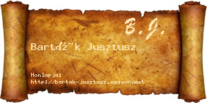 Barták Jusztusz névjegykártya